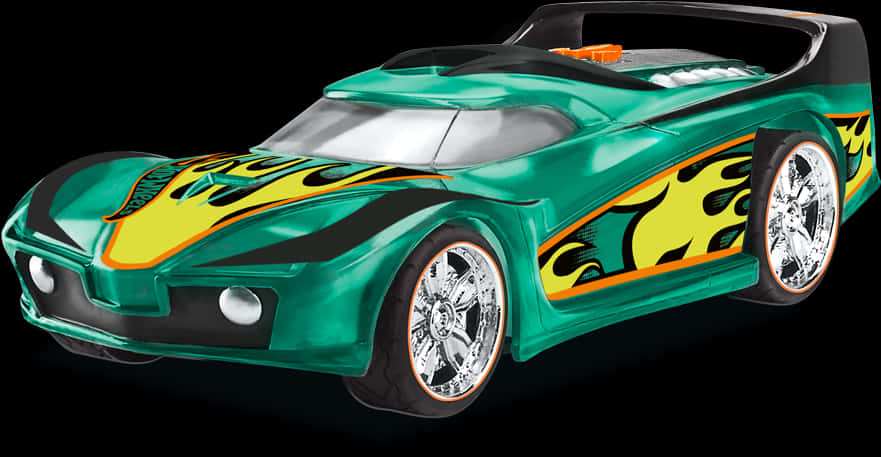 Flame Decaled Hot Wheels Car PNG Image