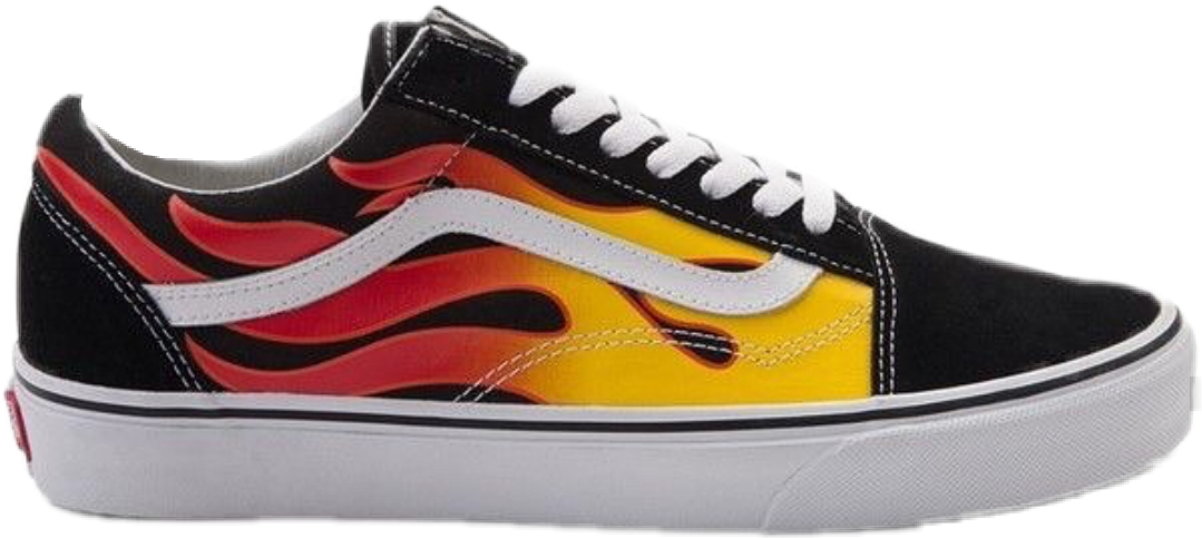 Flame Design Vans Sneaker PNG Image