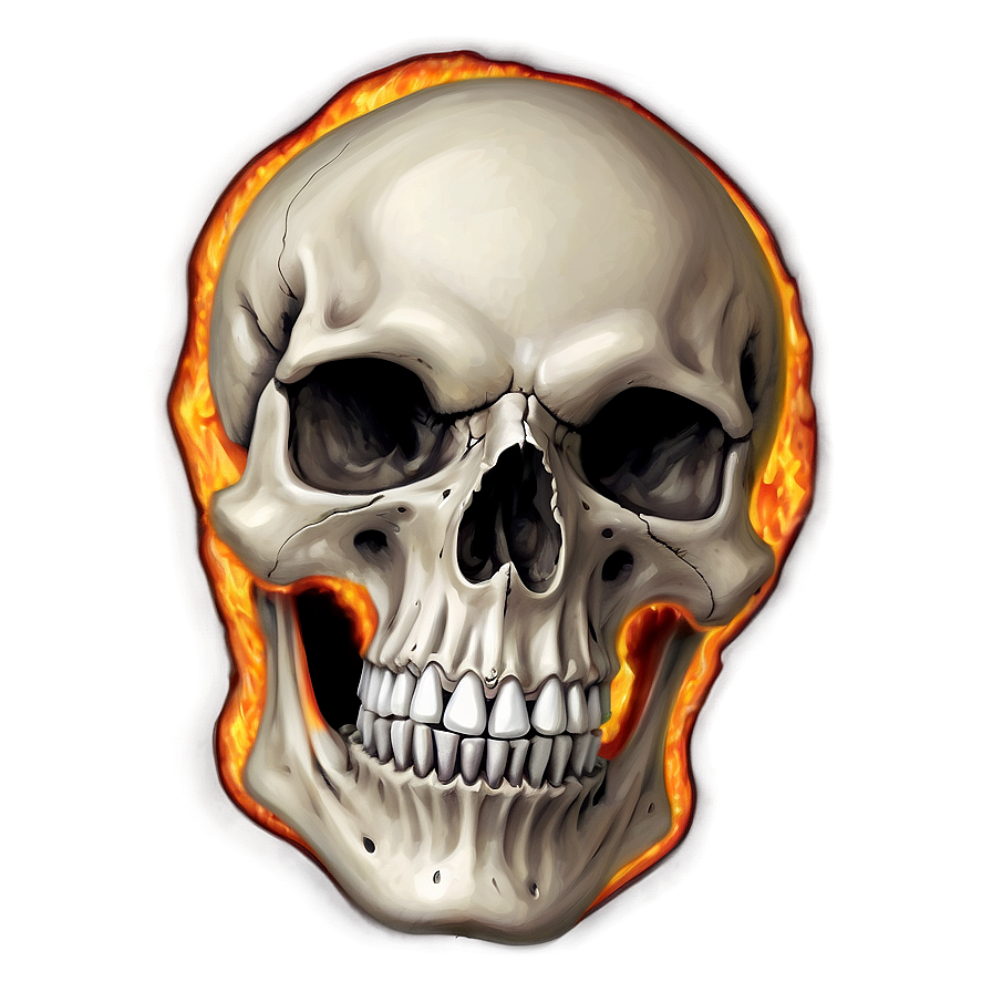 Flame-engulfed Skull Design Png 06252024 PNG Image