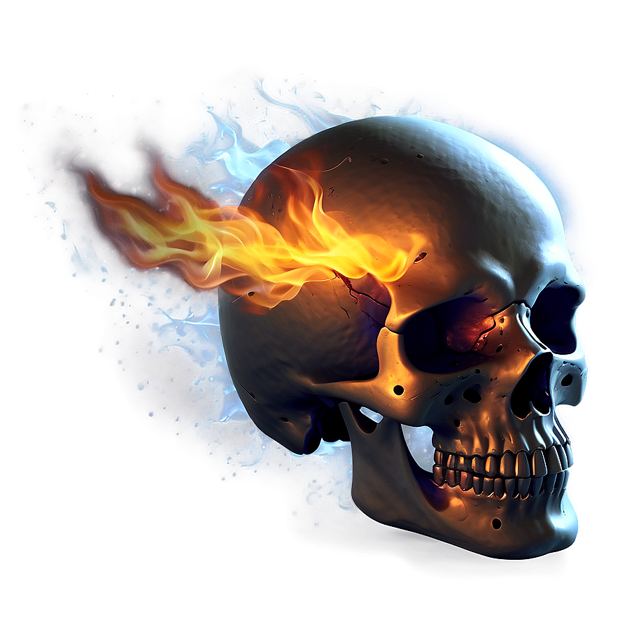 Flame-engulfed Skull Design Png 06252024 PNG Image