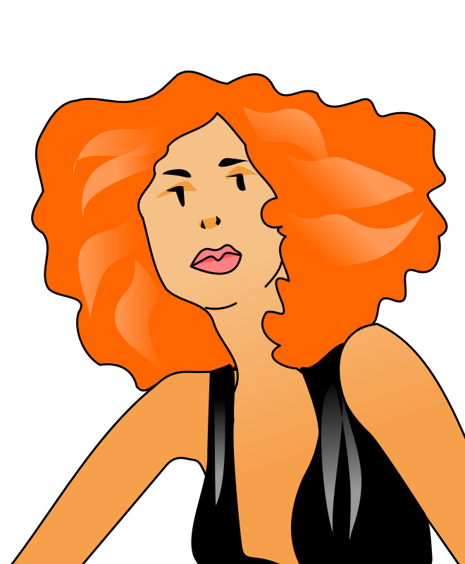 Flame Haired Cartoon Woman PNG Image