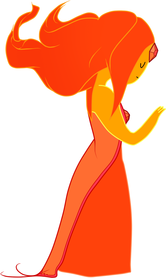 Flame Haired Princess Illustration PNG Image