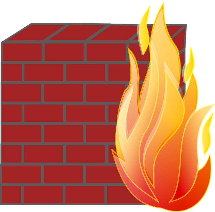 Flame On Brick Wall Vector PNG Image