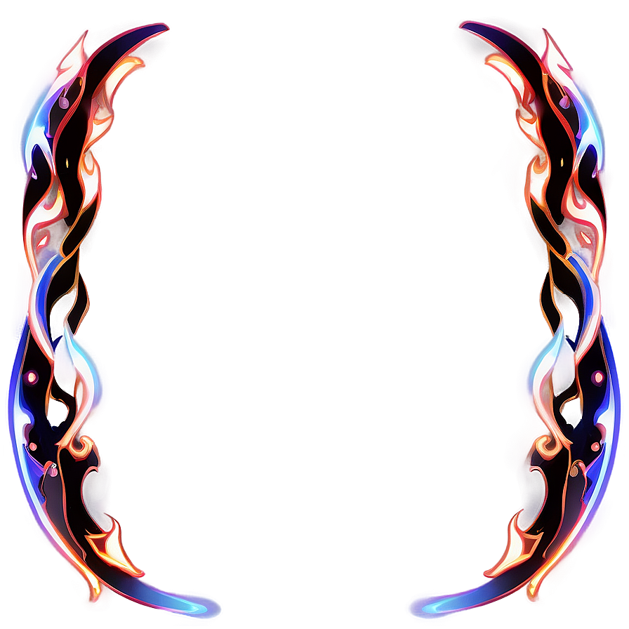 Flame Ribbon Border Png Wed37 PNG Image