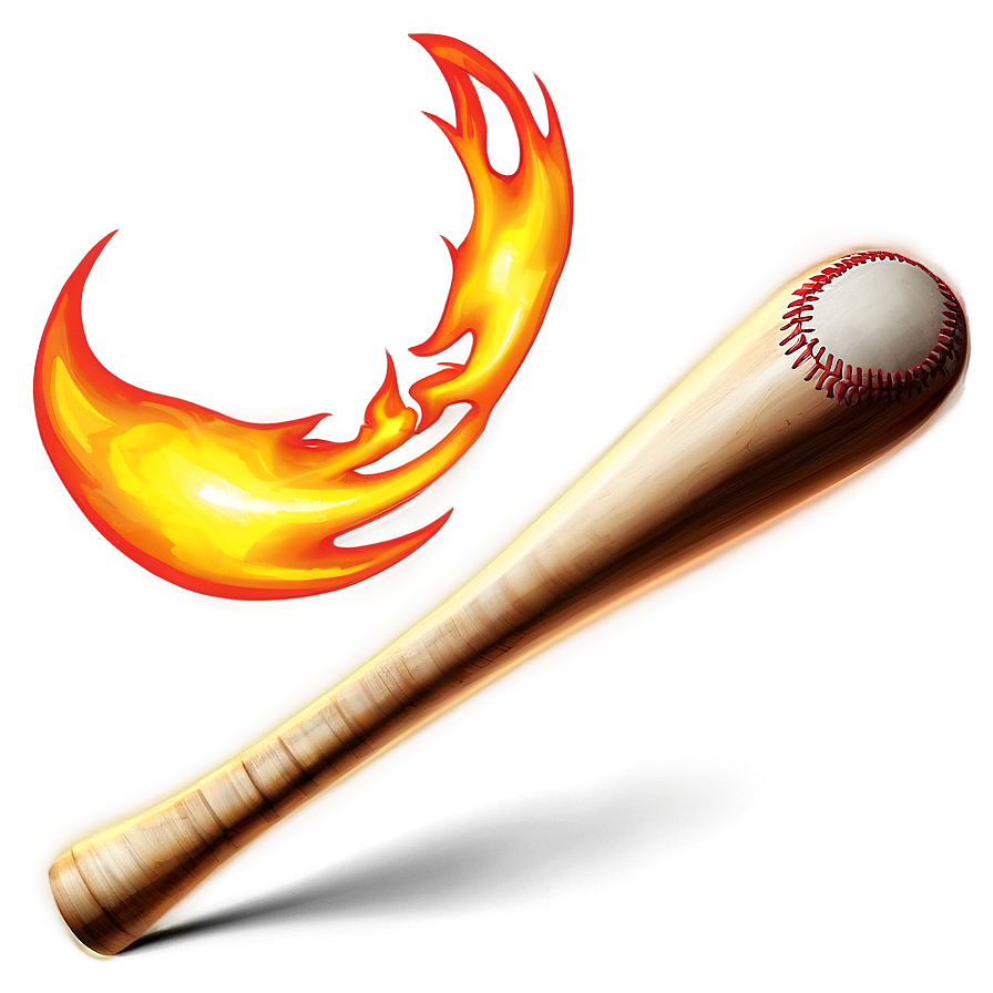 Flaming Baseball Bat Png 05242024 PNG Image