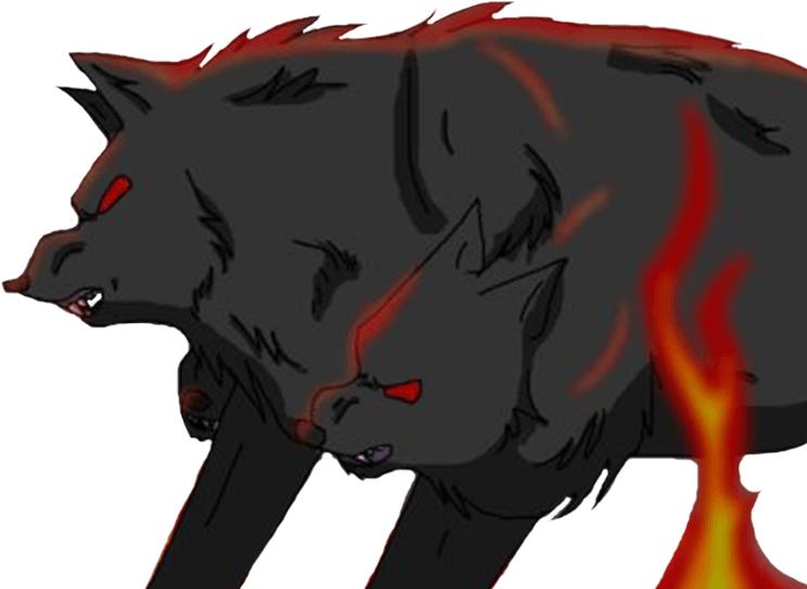 Flaming Cerberus Artwork PNG Image