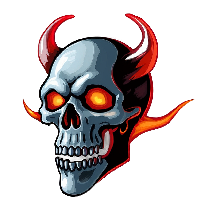 Flaming Devil Skull Png Lsp PNG Image