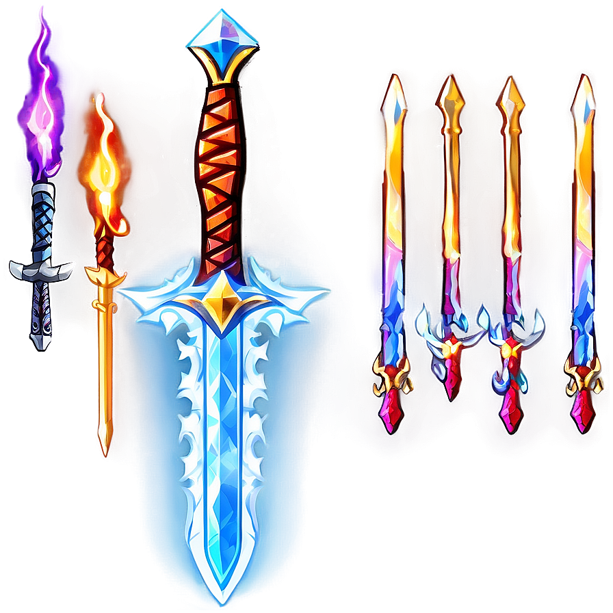 Flaming Diamond Sword Png 23 PNG Image