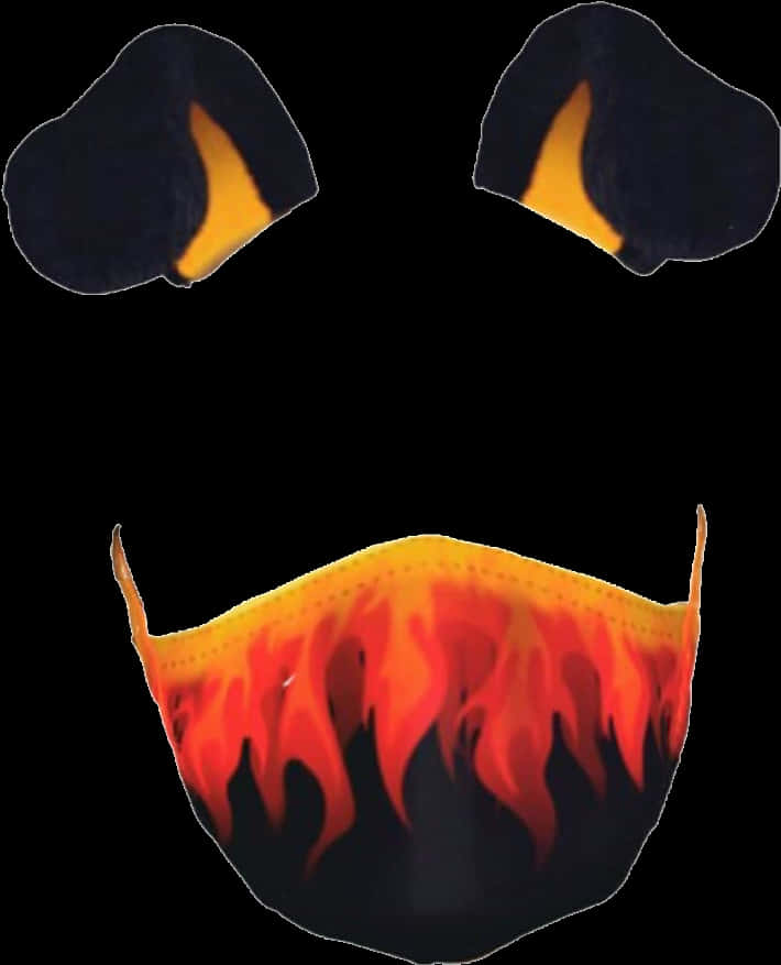 Flaming Face Filter Graphic PNG Image