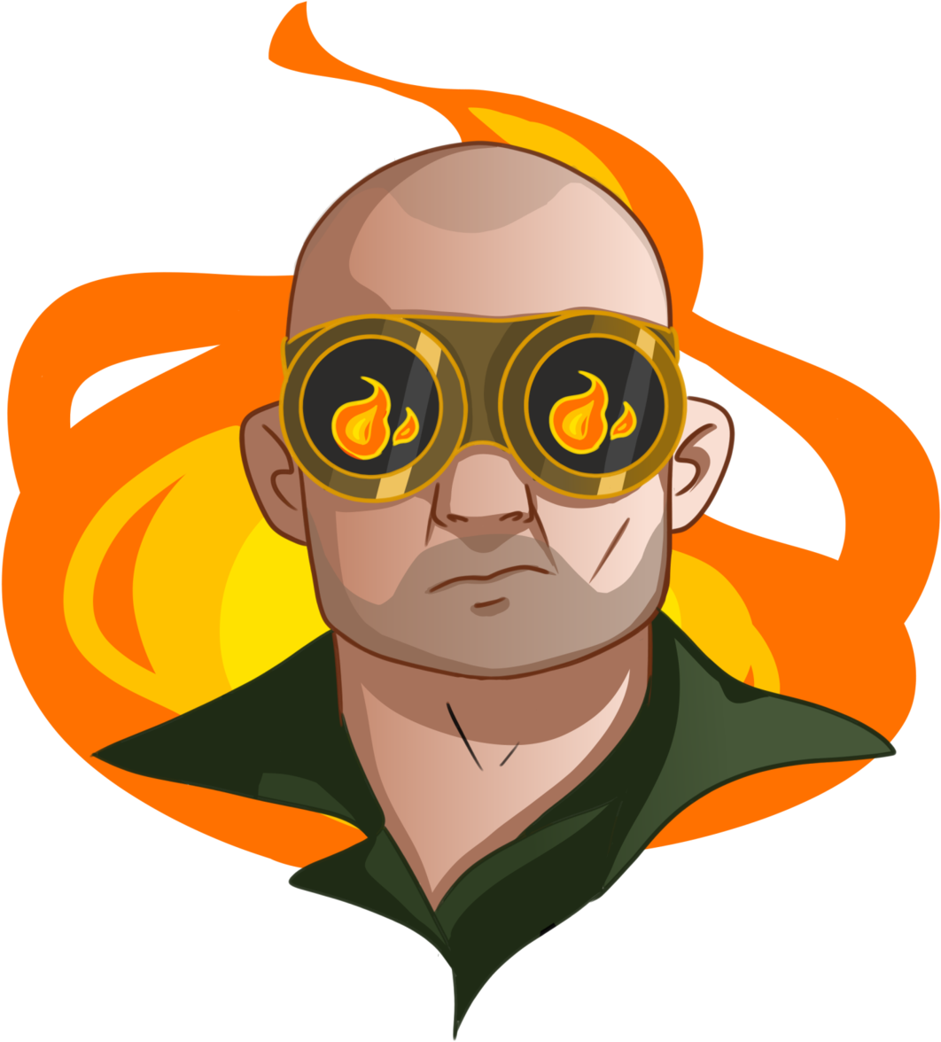 Flaming Gaze Character PNG Image