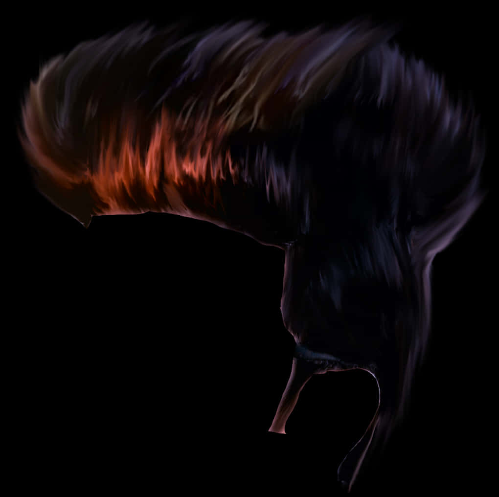 Flaming_ Hair_ Art_ Digital_ Rendering PNG Image