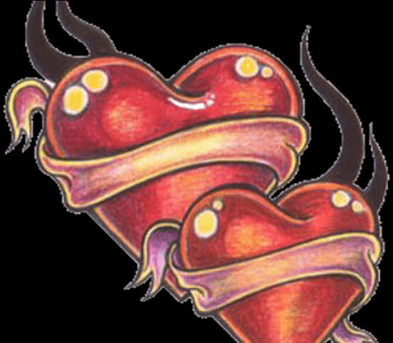 Flaming Heart Tattoo Design PNG Image