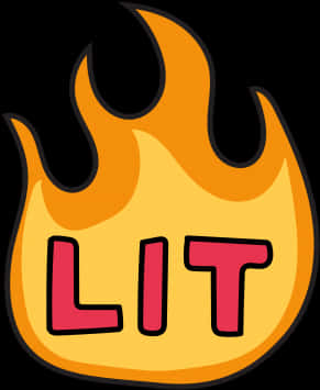 Flaming L I T Graphic PNG Image