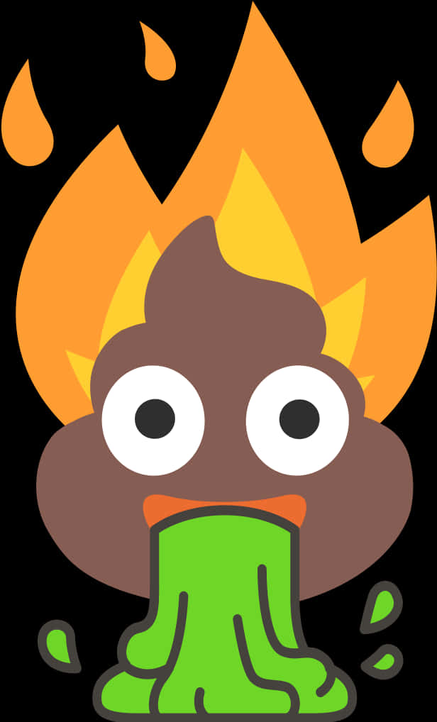 Flaming Poop Emoji PNG Image