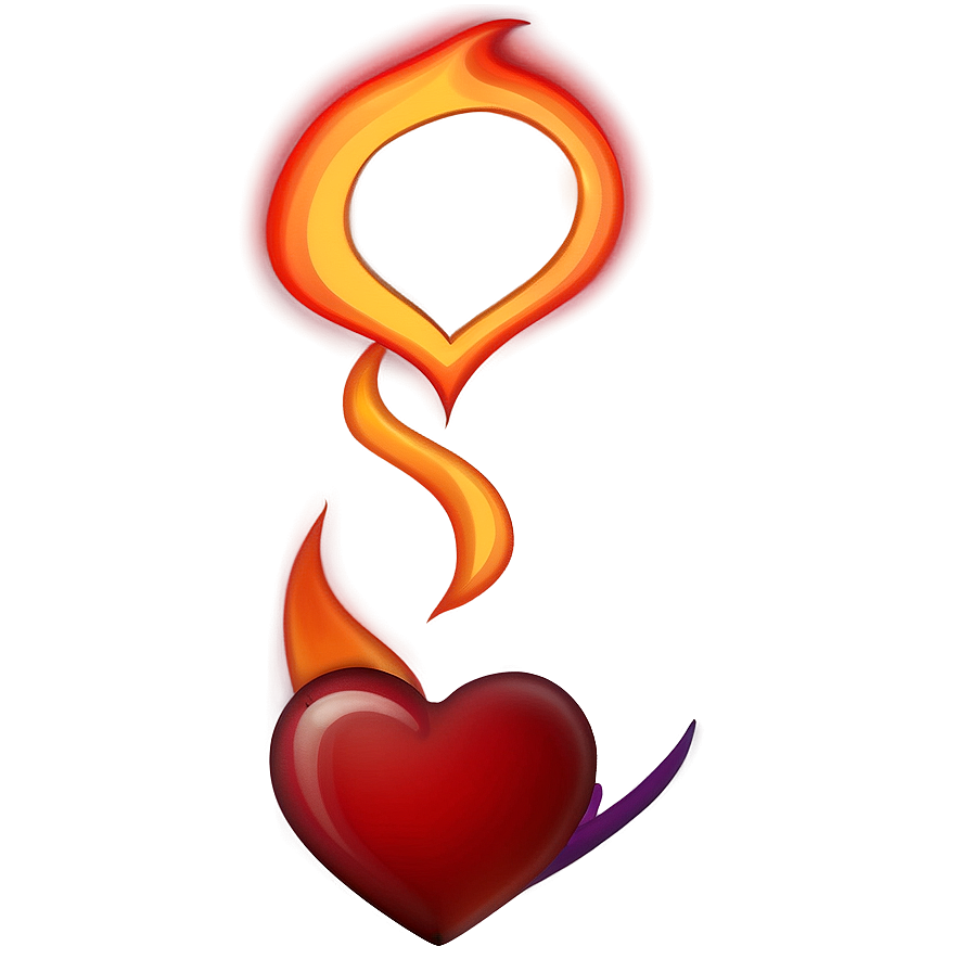 Flaming Red Heart Emoji Png Qvx51 PNG Image