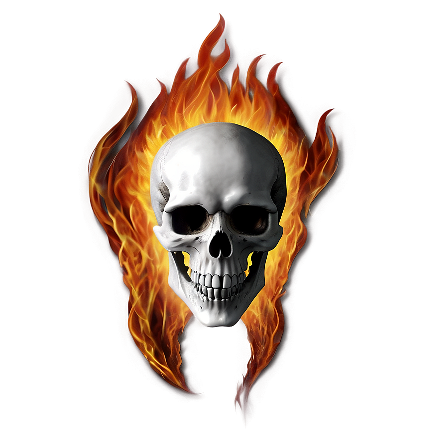 Flaming Skeleton Head Png 64 PNG Image