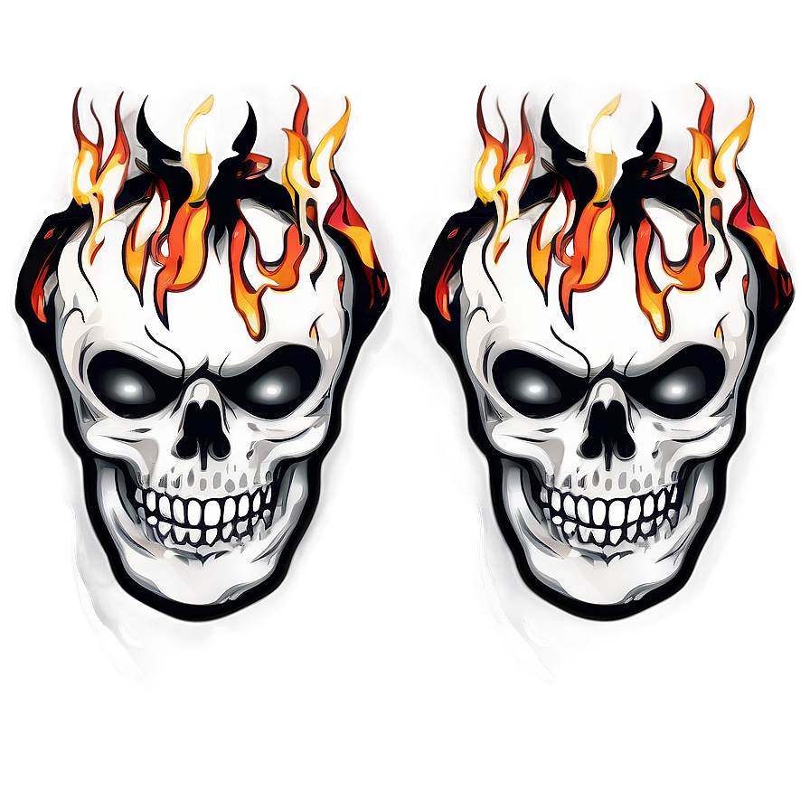 Flaming Skull Illustration Png 90 PNG Image