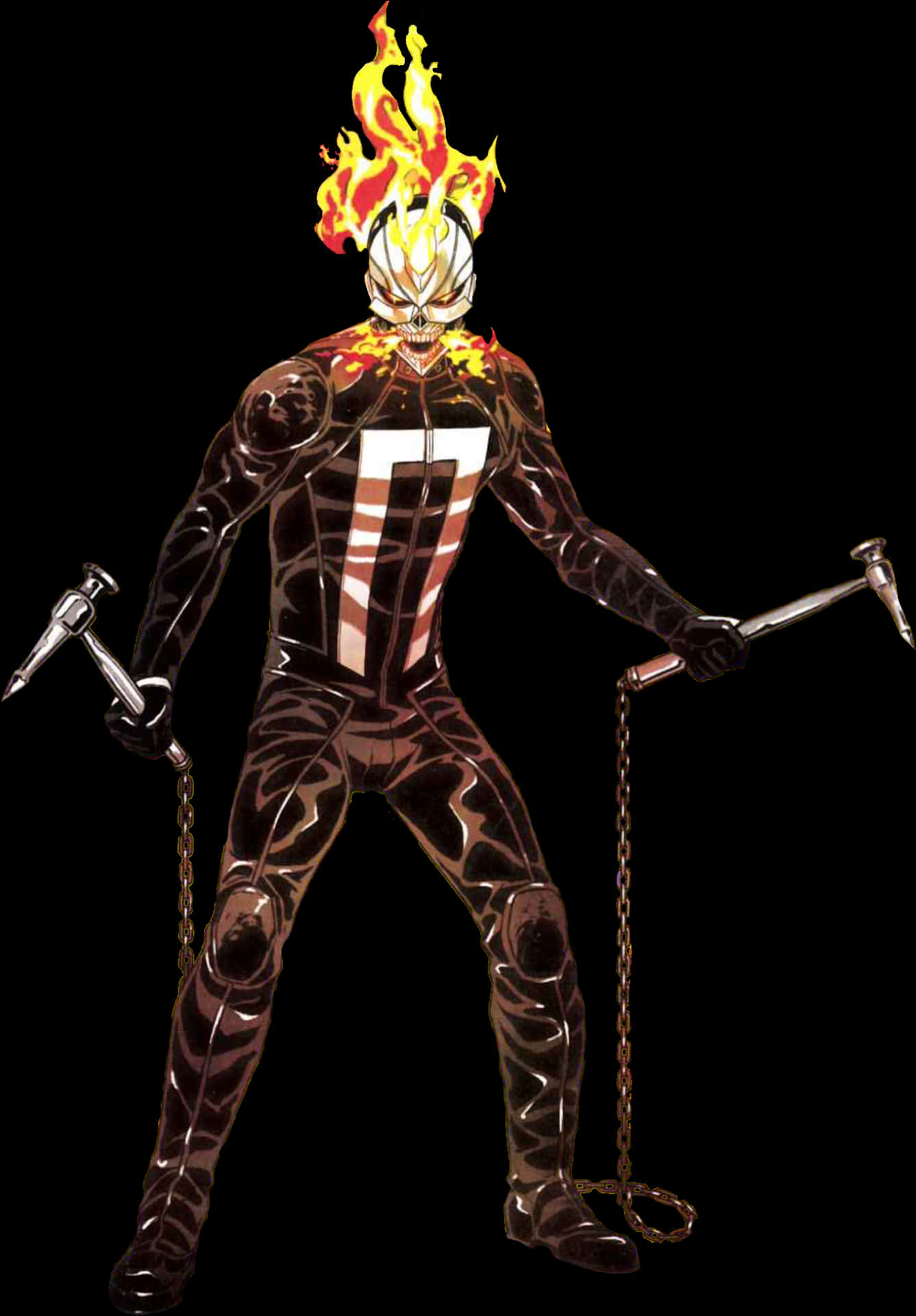 Flaming_ Skull_ Superhero PNG Image