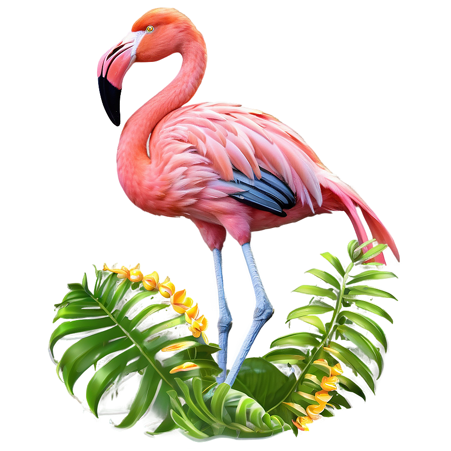 Flamingo Beach Scene Png Kim PNG Image