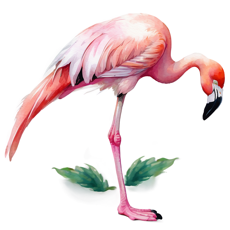 Flamingo Digital Watercolor Png Tgj PNG Image