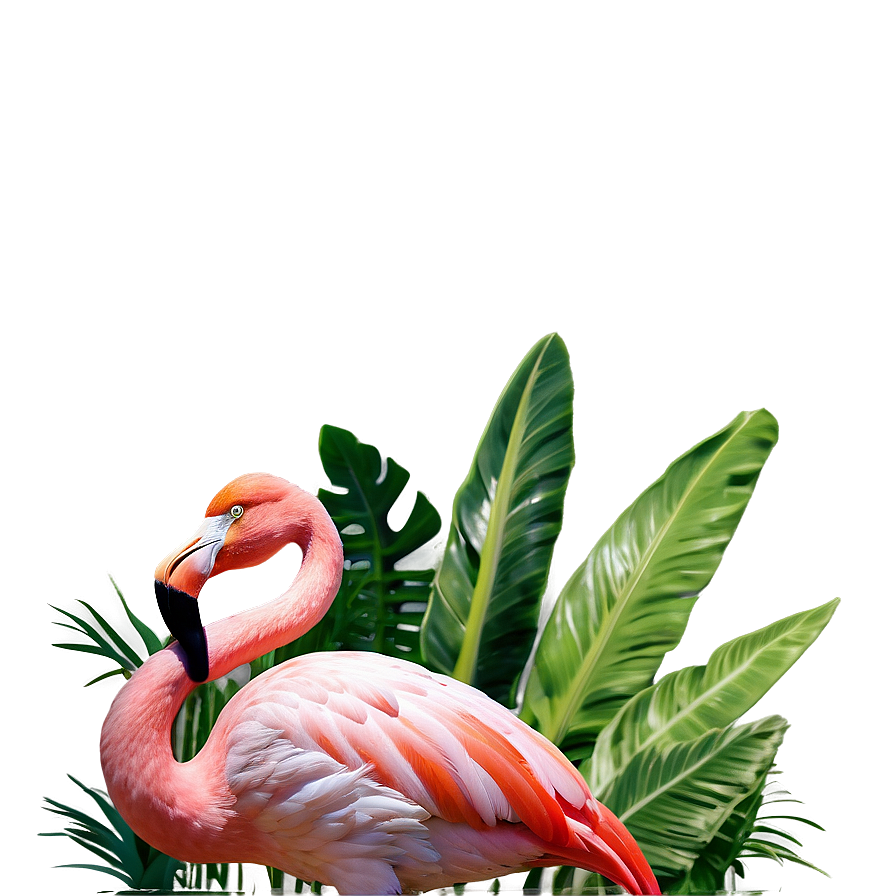 Flamingo In Tropical Garden Png Qgc77 PNG Image