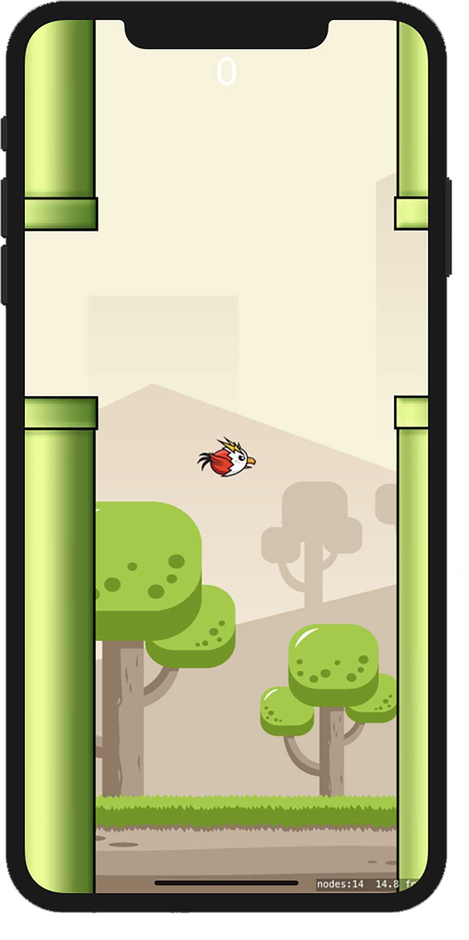 Flappy Bird Gameplay Screenshot PNG Image