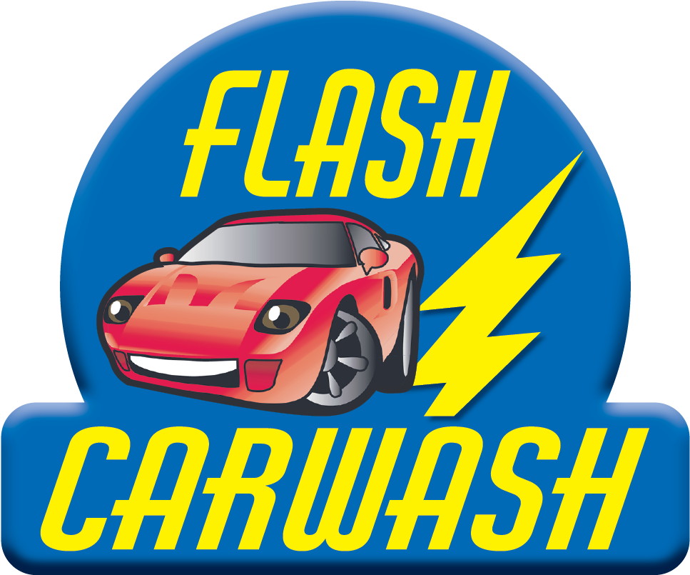 Flash Carwash Logowith Sports Car PNG Image