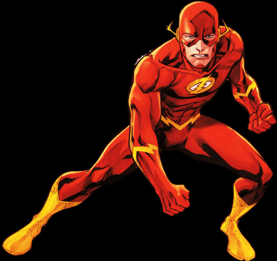 Flash Comic Character Action Pose PNG Image