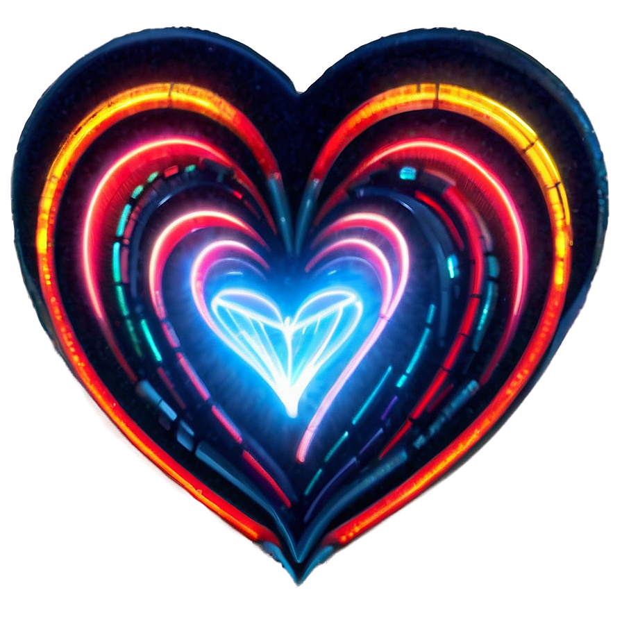 Flashing Neon Heart Png Dqk PNG Image