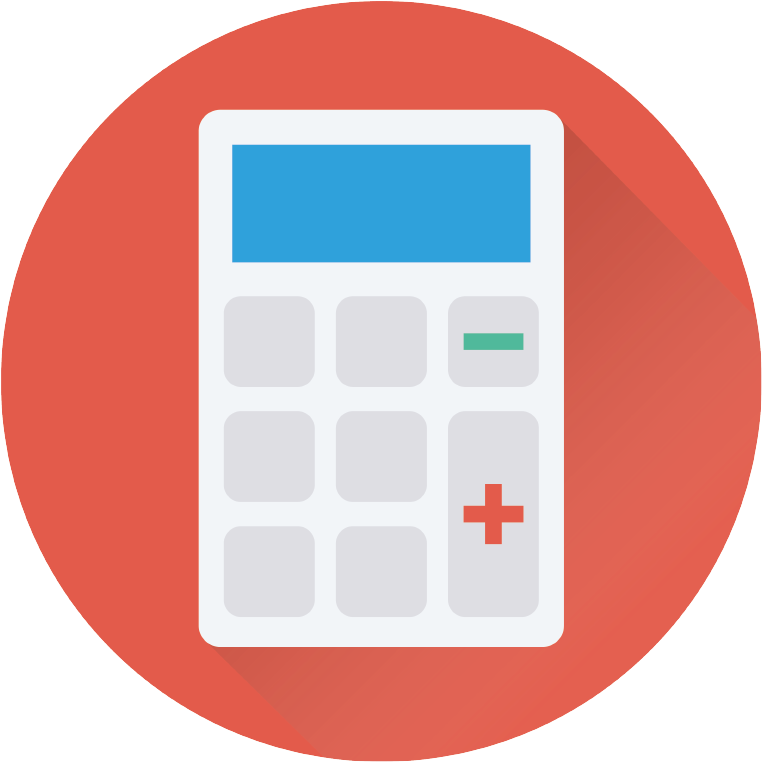 Flat Design Calculator Icon PNG Image