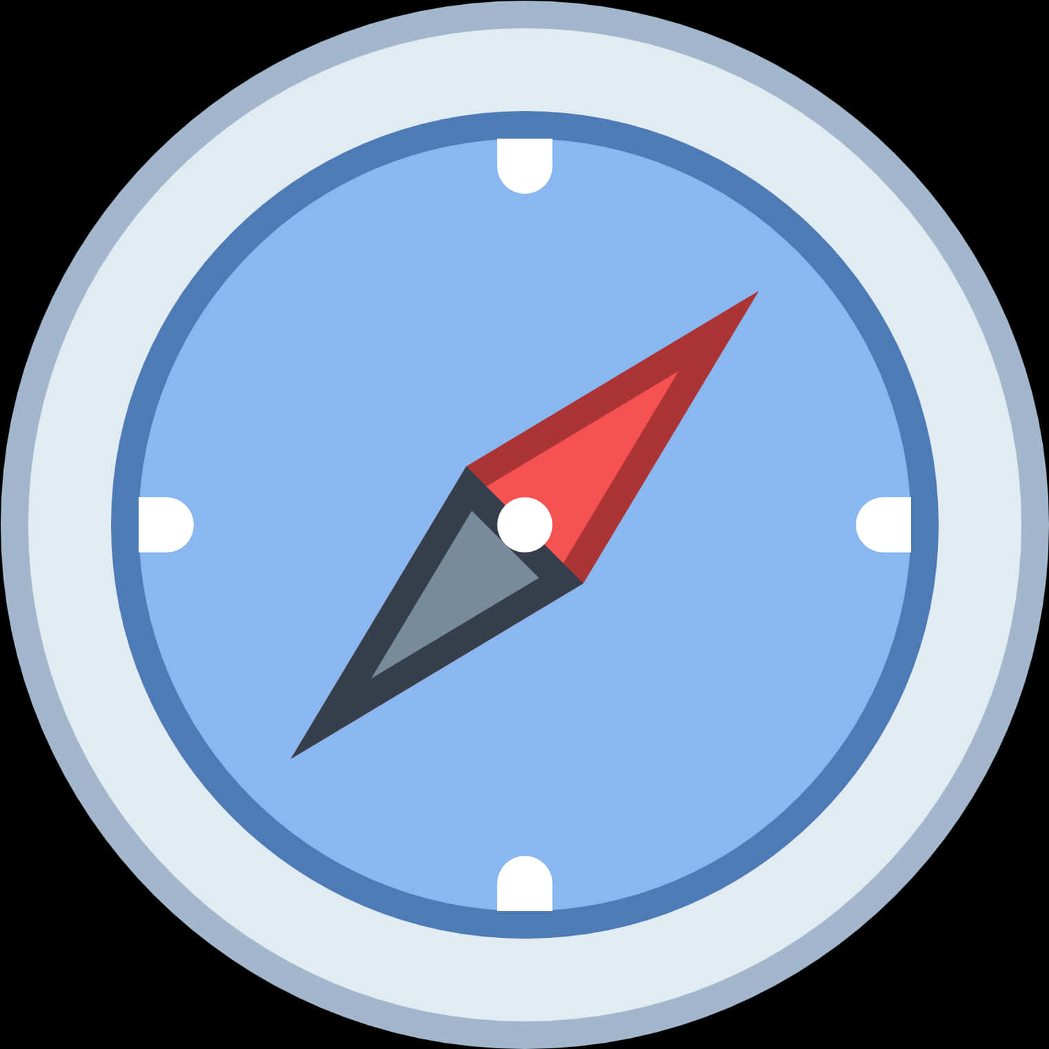 Flat Design Compass Illustration PNG Image