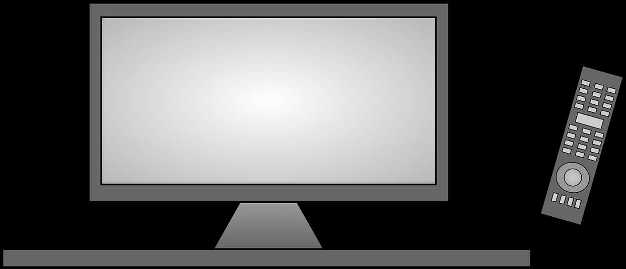 Flat Screen T Vand Remote Illustration PNG Image