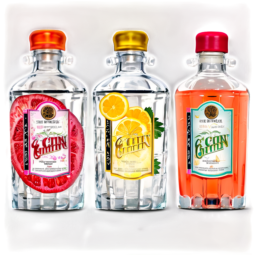 Flavored Gin Assortment Png 06252024 PNG Image