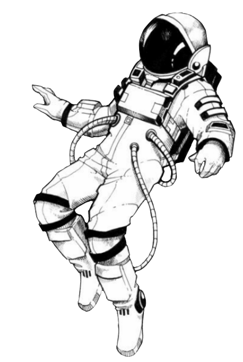 Floating Astronaut Illustration PNG Image