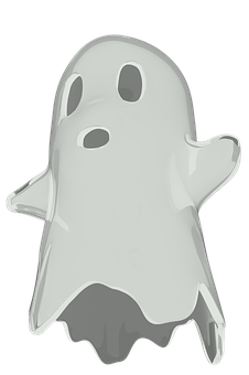 Floating Cartoon Ghost Graphic PNG Image