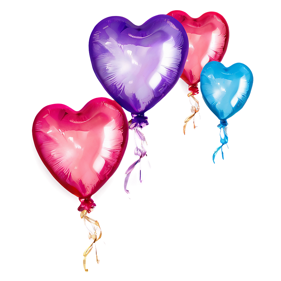 Floating Heart Balloon Bunch Png Jlk56 PNG Image