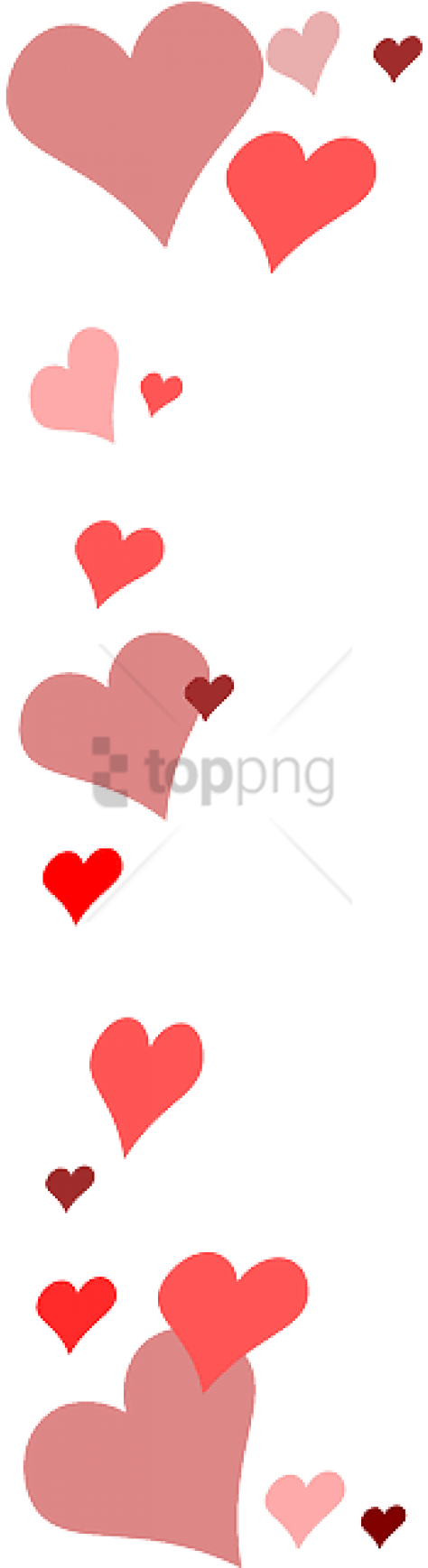 Floating Hearts Border Design PNG Image