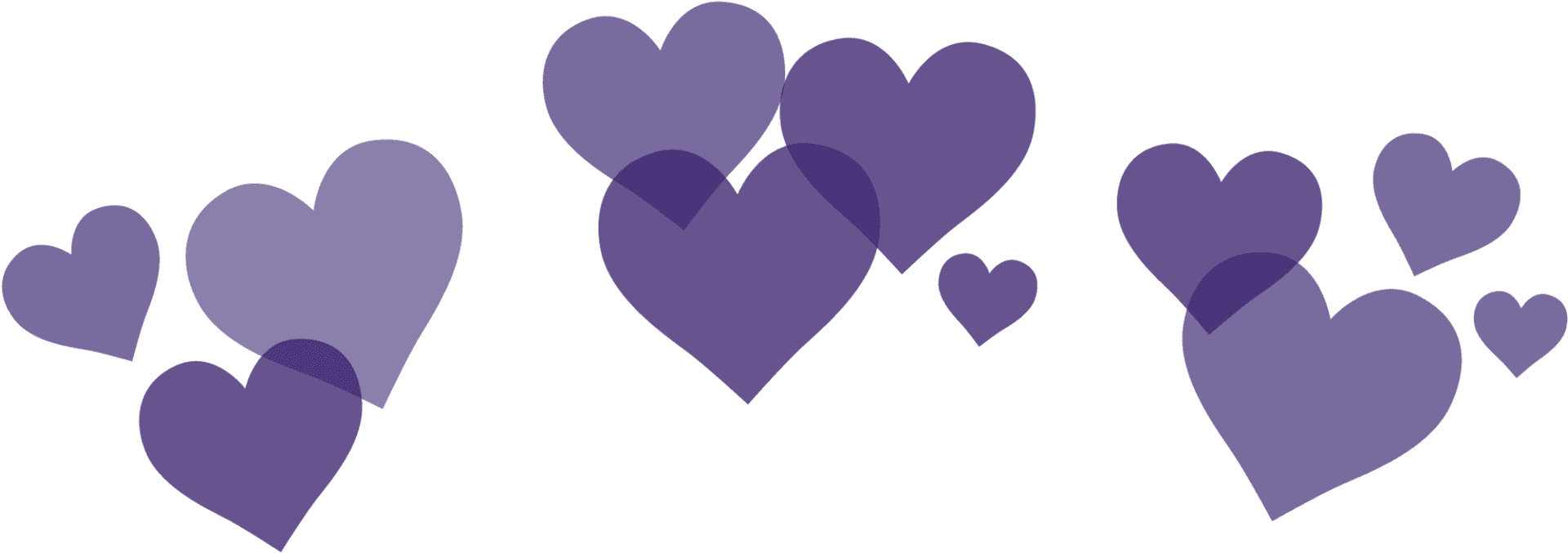 Floating Hearts Overlay Graphic PNG Image