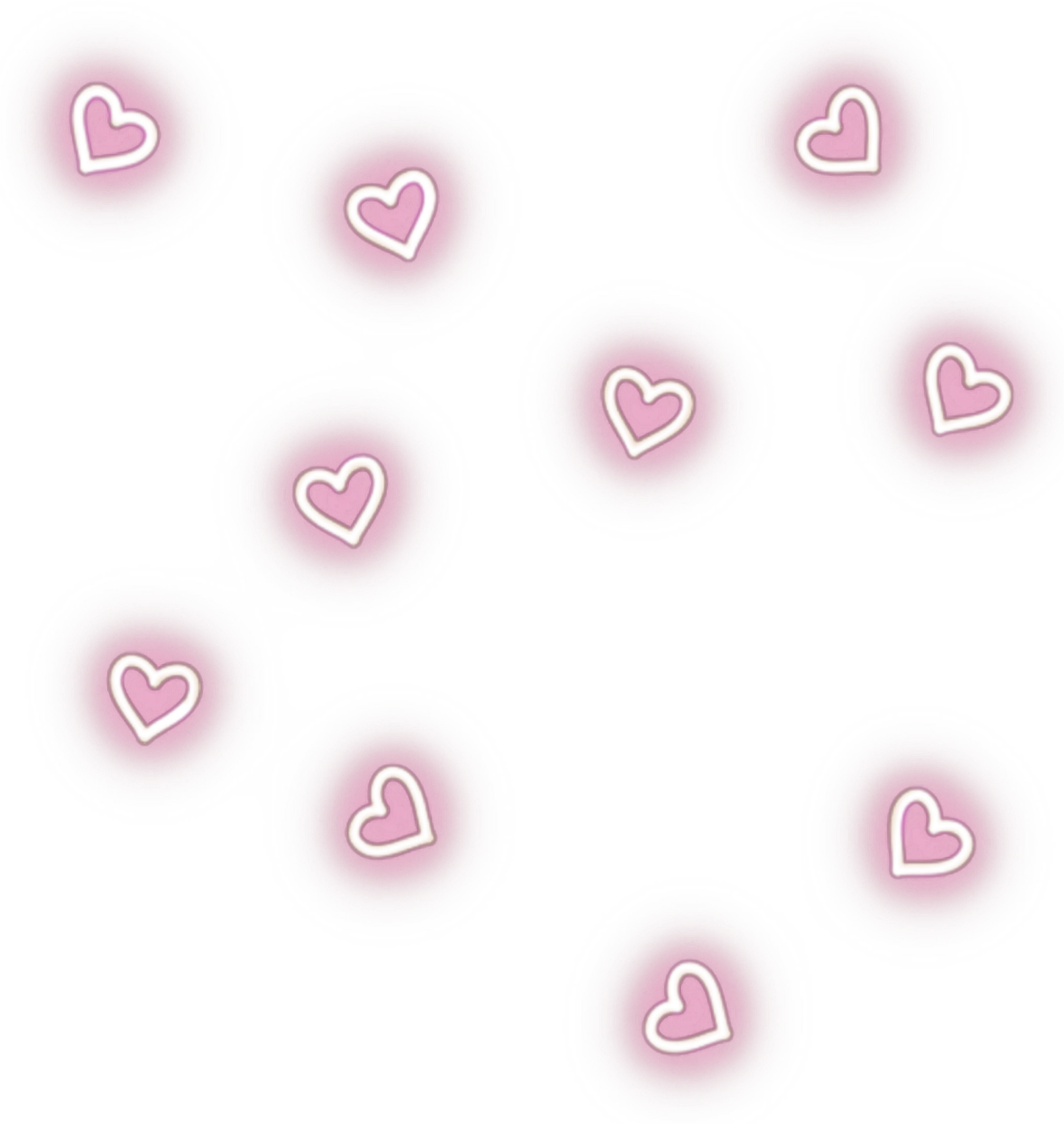 Floating Hearts Pattern PNG Image