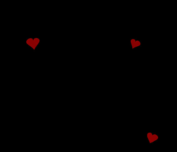 Floating Heartson Black Background PNG Image