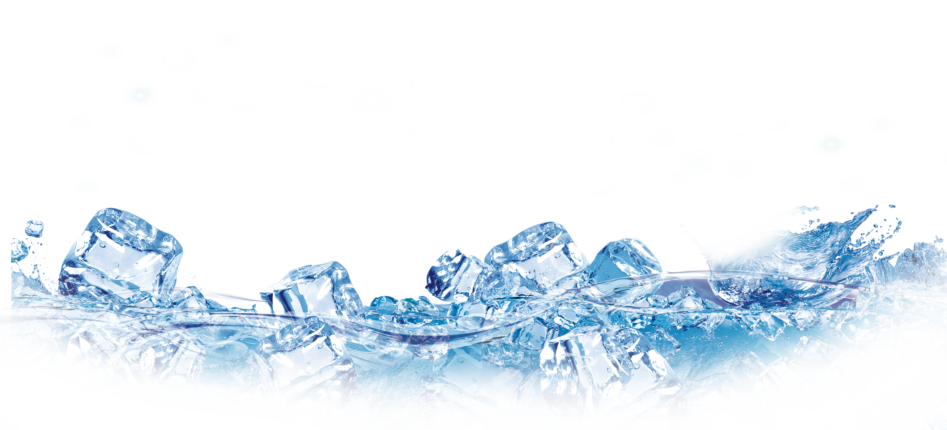 Floating Ice Cubes Water Splash PNG Image