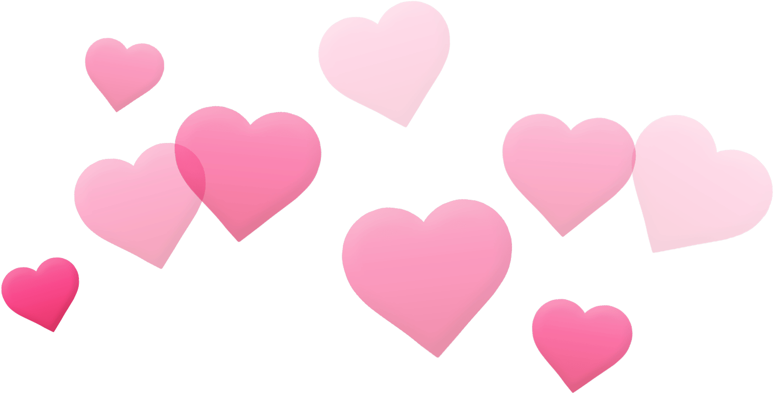 Floating Pink Hearts Graphic PNG Image