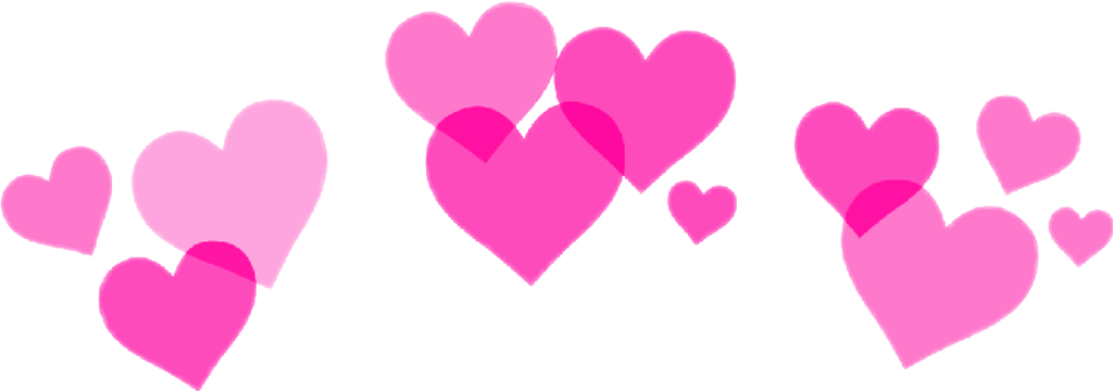 Floating Pink Hearts Graphic PNG Image