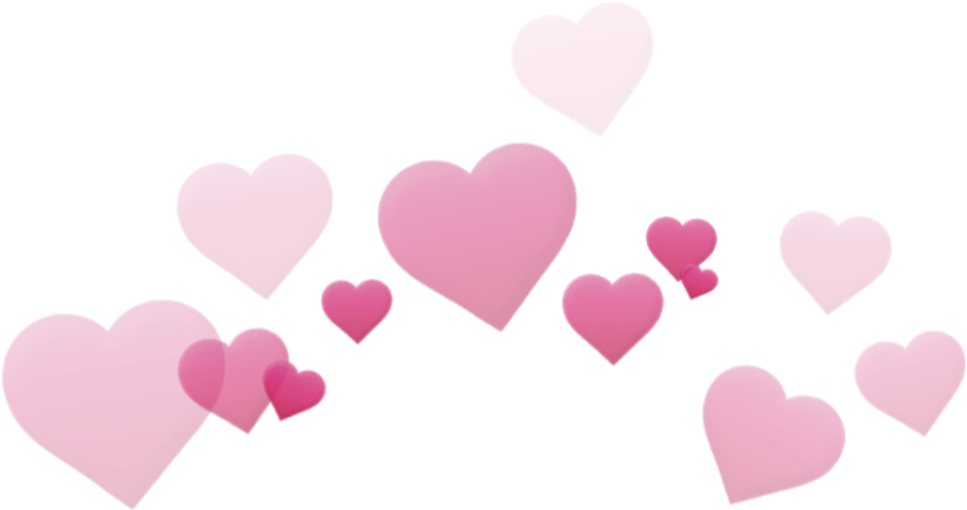 Floating Pink Hearts Graphic PNG Image