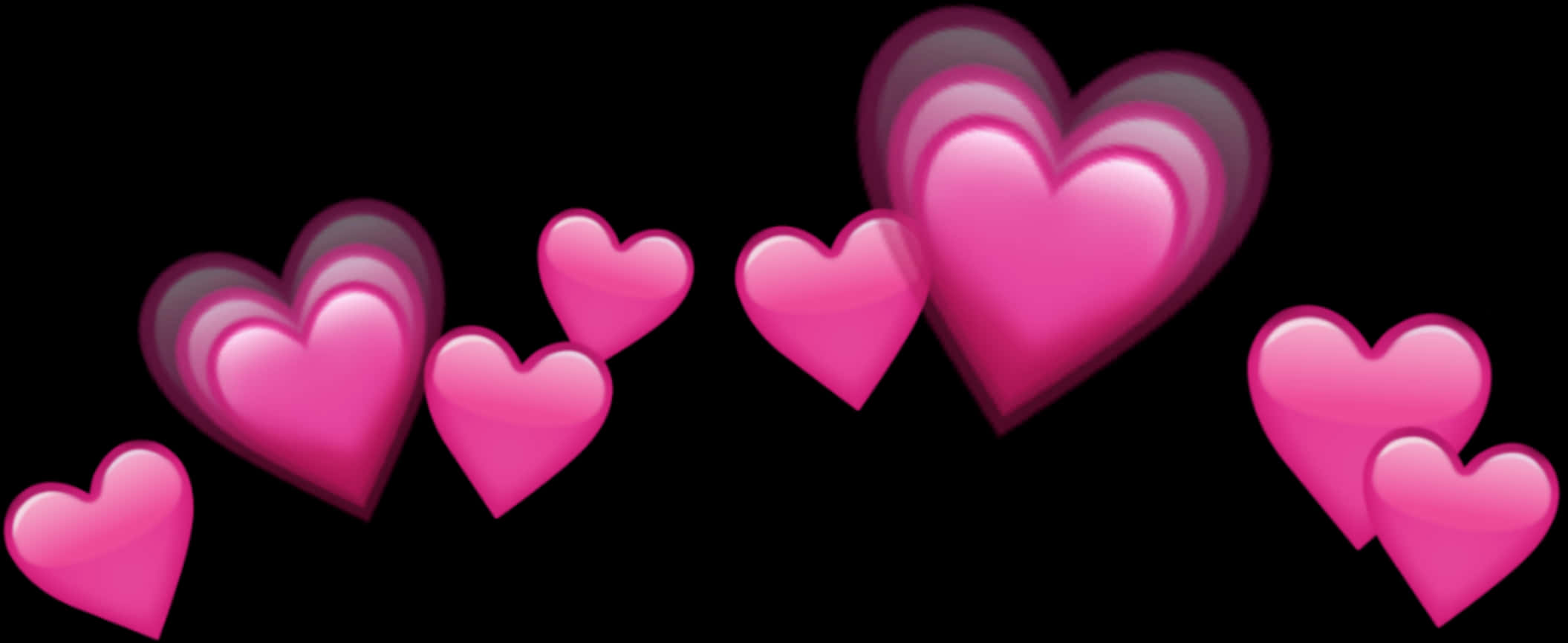 Floating Pink Hearts Graphic PNG Image