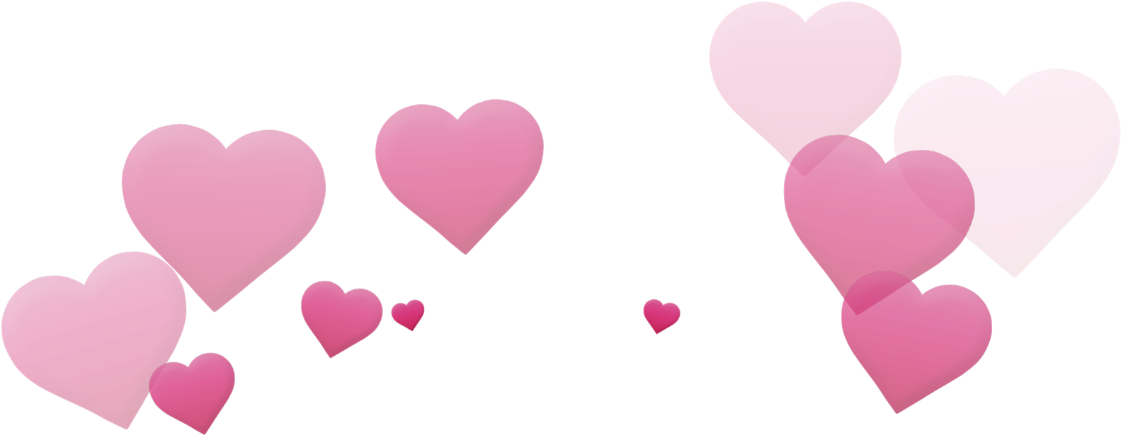 Floating Pink Hearts Graphic PNG Image