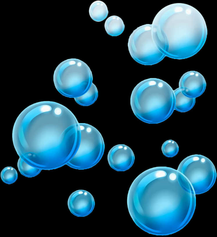 Floating Soap Bubbles Graphic PNG Image