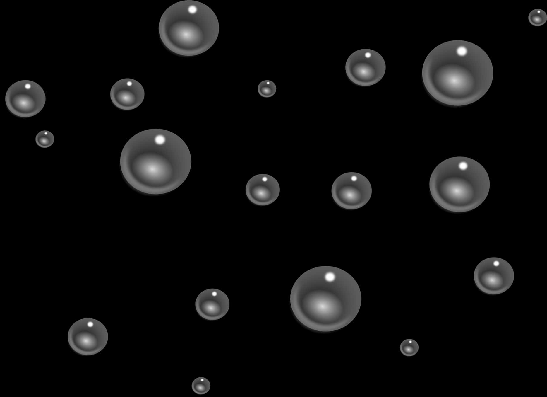 Floating Water Dropson Black Background PNG Image