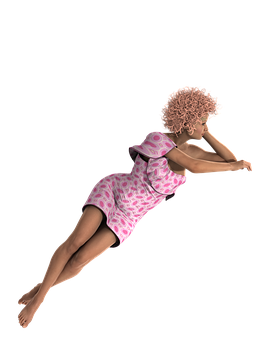 Floating Womanin Pink Dress PNG Image