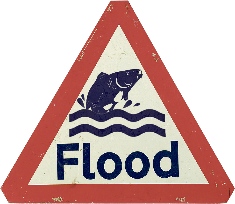 Flood Warning Sign Triangular Shape PNG Image